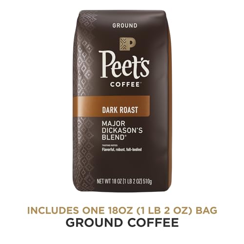 Peet's Coffee, Dark Roast Ground Coffee - Major Dickason's Blend 18 Ounce Bag-UPStoxs