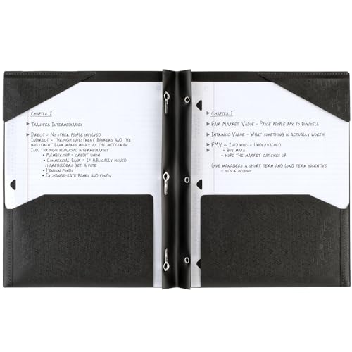 Five Star 2 Pocket Folder, Stay-Put Folder, Plastic Colored Folders with Pockets & Prong Fasteners for 3-Ring Binders, Great for Home School Supplies & Home Office, 11” x 8-1/2, Black (72113)-UPStoxs