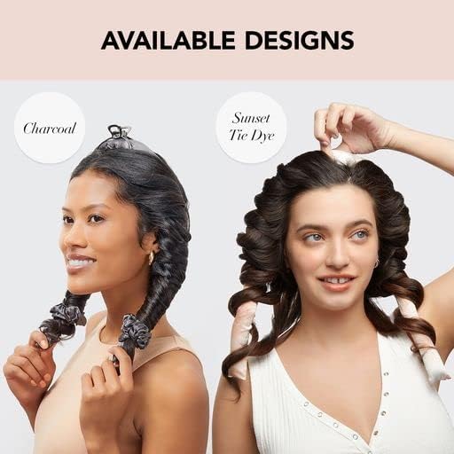 Kitsch Satin Heatless Curling Set - Overnight Hair Curlers and Rollers for No-Heat Soft Curls, Curling Rod Headband - Sunset-UPStoxs