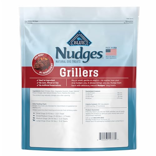 Blue Buffalo Nudges Grillers Natural Dog Treats with Real USA Beef, Made in the USA, Steak, 36-oz. Bag-UPStoxs