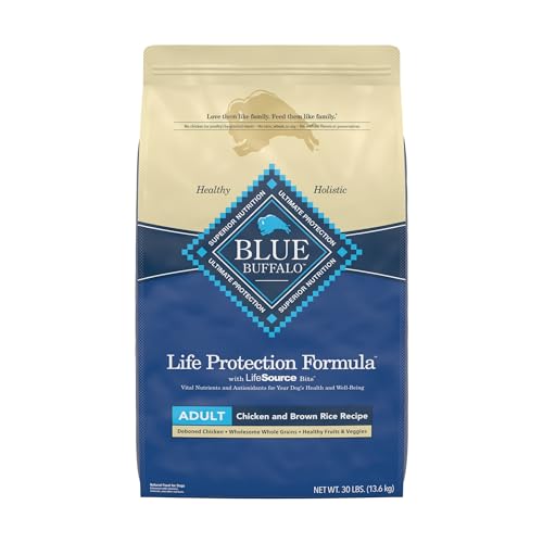 Blue Buffalo Life Protection Formula Adult Dry Dog Food, Helps Build and Maintain Strong Muscles, Made with Natural Ingredients, Chicken & Brown Rice Recipe, 30-lb. Bag-UPStoxs