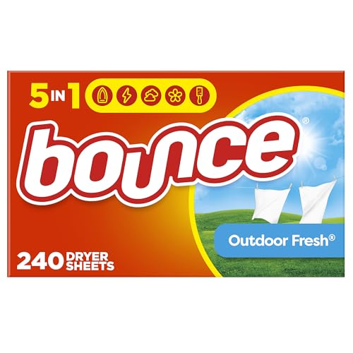 Bounce Dryer Sheets, Outdoor Fresh, 240 Count Laundry Fabric Softener Sheets with Static Control and Wrinkle Fighters-UPStoxs