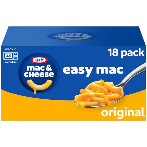 Kraft Easy Mac Original Macaroni & Cheese Microwavable Dinner (18 ct Packets)(Packaging May Vary)-UPStoxs