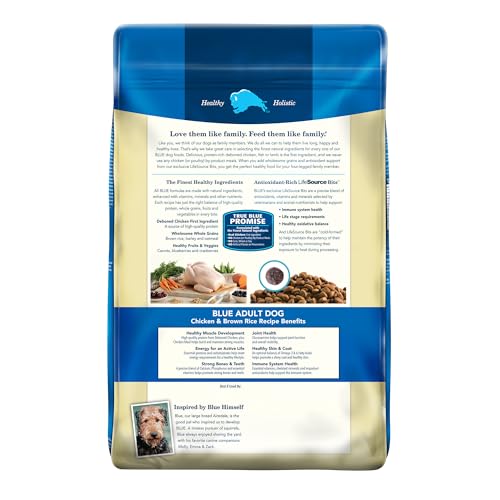 Blue Buffalo Life Protection Formula Adult Dry Dog Food, Helps Build and Maintain Strong Muscles, Made with Natural Ingredients, Chicken & Brown Rice Recipe, 34-lb. Bag-UPStoxs