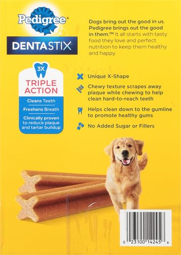 PEDIGREE DENTASTIX Large Dog Dental Care Treats Original, Beef & Fresh Variety Pack, 2.73 lb.Pack (51 Treats)-UPStoxs