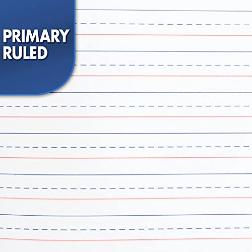 Mead Primary Composition Notebook, Wide Ruled Paper, Grades K-2 Writing Workbook, 9-3/4" x 7-1/2", 100 Sheets, Blue Marble (09902)-UPStoxs