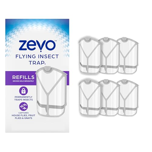 ZEVO Flying Insect Refills for Indoor Light Trap: 6 Light Trap Refill Cartridges Capture Fruit Flies, Gnats and Houseflies (6 Cartridges)-UPStoxs