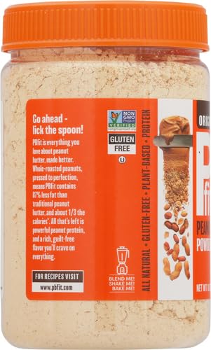 PBfit All-Natural Peanut Butter Powder, Peanut Butter Powder from Real Roasted Pressed Peanuts, 8g of Protein 8% DV (15 oz.)-UPStoxs