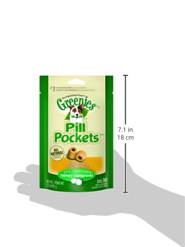 Greenies Pill Pockets for Dogs Tablet Size Natural Soft Dog Treats, Chicken Flavor, 3.2 oz. Pack (30 Treats)-UPStoxs