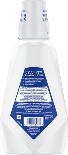 Crest 3D White Glamorous White Alcohol-Free Whitening Mouthwash, Arctic Mint, 32 fl. oz., 2 pk.