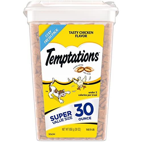 Temptations Classic Crunchy and Soft Cat Treats Tasty Chicken Flavor, 30 oz. Tub-UPStoxs