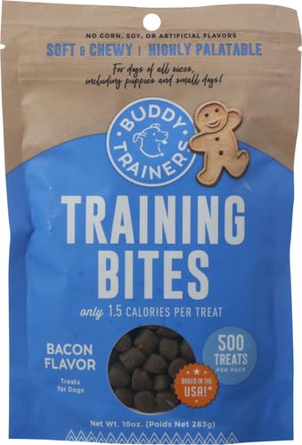 Buddy Biscuits Trainers 10 oz. Pouch of Training Bites Soft & Chewy Dog Treats Made with Bacon Flavor-UPStoxs