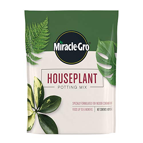 Miracle-Gro 72574500 Houseplant Potting Mix: Fertilized, Perlite Soil for Indoor Gardening, Designed to Be Less Prone to Gnats, 1 Pack, 4 qt-UPStoxs