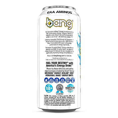 Bang Energy Blue Razz, Sugar-Free Energy Drink, 16-Ounce (Pack of 12)-UPStoxs