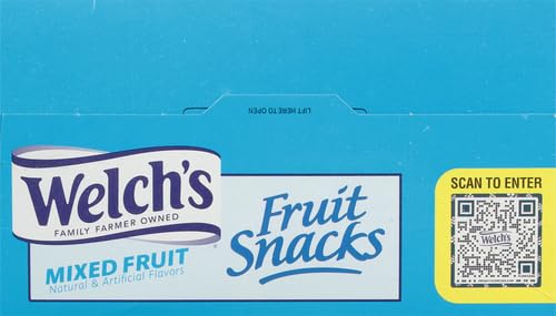 Welch's Fruit Snacks, Mixed Fruit, Perfect Halloween Candy Bulk Pack, Gluten Free, Individual Single Serve Bags, 0.8 oz (Pack of 40)-UPStoxs