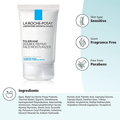 La Roche-Posay Toleriane Double Repair Face Moisturizer, Daily Moisturizer Face Cream with Ceramide and Niacinamide for All Skin Types, Oil Free, Fragrance Free-UPStoxs