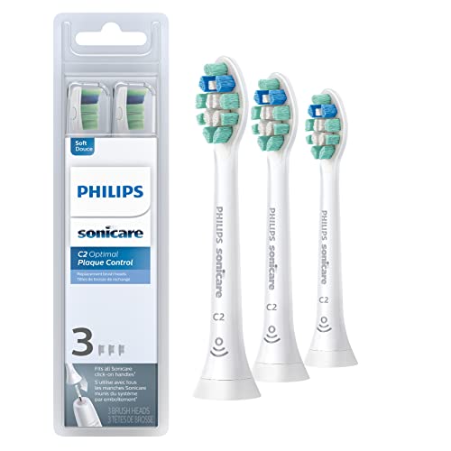 Philips Sonicare Genuine C2 Optimal Plaque Control Toothbrush Heads, 3 Brush Heads, White, HX9023/65-UPStoxs