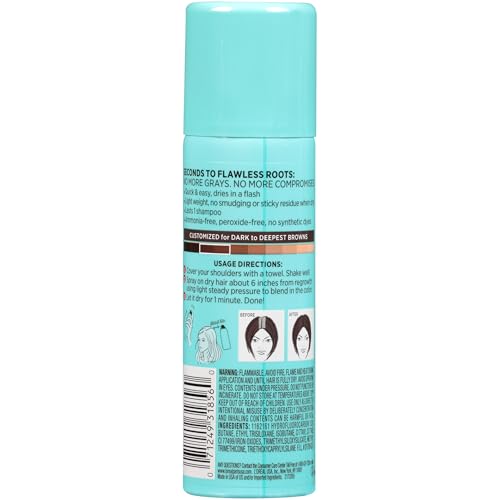 L'Oreal Paris Root Cover Up Temporary Gray Concealer Spray, Hair Color Spray with Filling & Thickening Coverage, Dark Brown, Packaging May Vary-UPStoxs