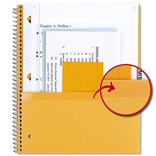 Five Star Spiral Notebook + Study App, 5 Subject, College Ruled Paper, Fights Ink Bleed, Water Resistant Cover, 8-1/2" x 11", 200 Sheets, Blue (73635)-UPStoxs