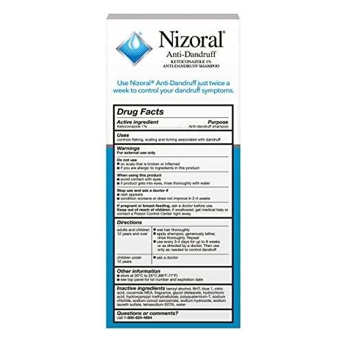 Nizoral Anti-Dandruff Shampoo with 1% Ketoconazole, Fresh Scent, 7 Fl Oz-UPStoxs