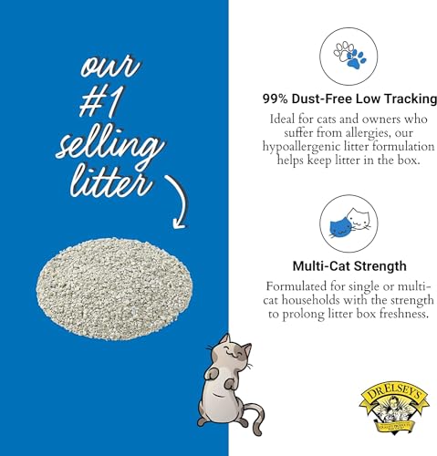 Dr. Elsey’s Premium Clumping Cat Litter - Ultra - 99.9% Dust-Free, Low Tracking, Hard Clumping, Superior Odor Control, Unscented & Natural Ingredients-UPStoxs