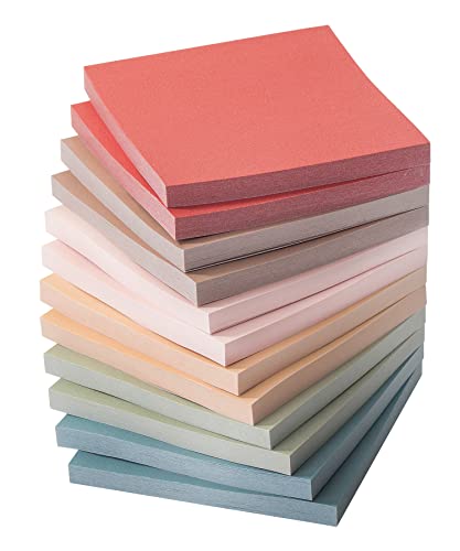 Mr. Pen- Sticky Notes, 3”x3”, 12 Pads, Vintage Colors Sticky Notes, Sticky Note, Self-Stick Note Pads, Sticky Pads Sticky Notes Aesthetic, Colorful Sticky Notes, Sticky Notes Bulk Sticky Notes-UPStoxs