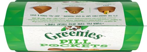 Greenies Pill Pockets for Dogs Capsule Size Natural Soft Dog Treats Chicken Flavor, 15.8 oz. Pack (60 Treats)-UPStoxs