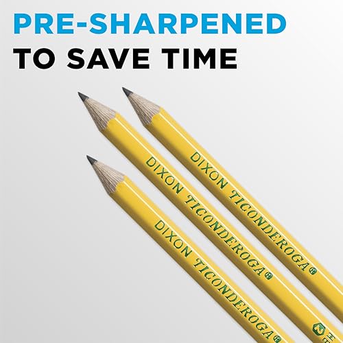 Ticonderoga Wood-Cased Pencils, Pre-Sharpened, #2 HB Soft, Yellow, 18 Count-UPStoxs