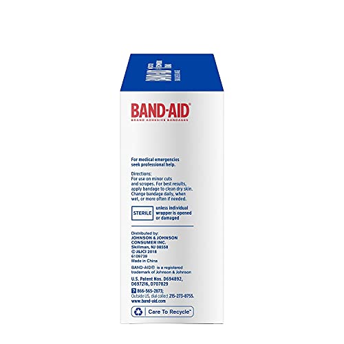 Band-Aid Brand Flexible Fabric Adhesive Bandages for Wound Care and First Aid, All One Size, 100 Count-UPStoxs