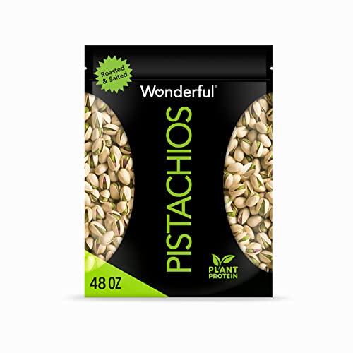 Wonderful Pistachios In Shell, Roasted & Salted Nuts, 48 Ounce Resealable Bag, Protein Snacks, Bulk Snacks, Healthy Snacks for Adults-UPStoxs