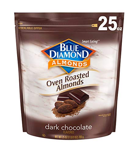 Blue Diamond Almonds Oven Roasted Dark Chocolate Flavored Snack Nuts, 25 Oz Resealable Bag (Pack of 1)-UPStoxs