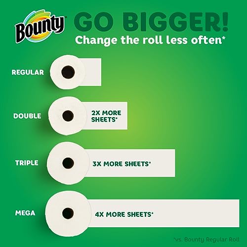 Bounty Select-A-Size Paper Towels, White, 2 Triple Rolls = 6 Regular Rolls (Pack of 1)-UPStoxs