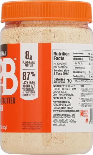 PBfit All-Natural Peanut Butter Powder, Peanut Butter Powder from Real Roasted Pressed Peanuts, 8g of Protein 8% DV (15 oz.)-UPStoxs