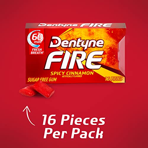 Dentyne Fire Spicy Cinnamon Sugar Free Gum, Pack of 9 (144 Total Pieces)-UPStoxs