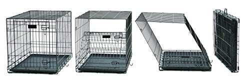 MidWest Homes for Pets Newly Enhanced Single Door iCrate Dog Crate, Includes Leak-Proof Pan, Floor Protecting Feet , Divider Panel & New Patented Features, Black-UPStoxs