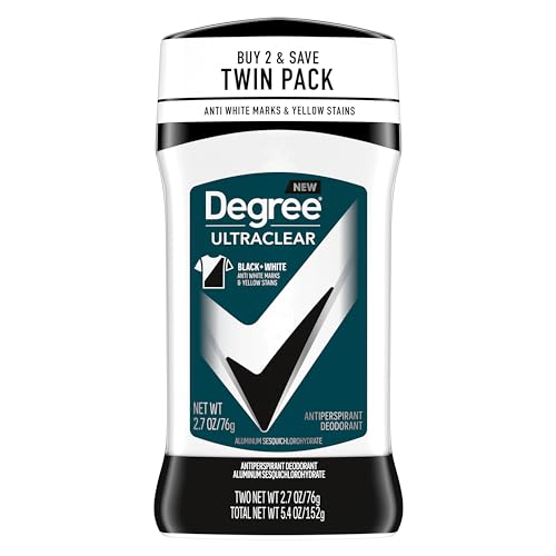 Degree Men UltraClear Antiperspirant Deodorant Black+White 2 Count 72-Hour Sweat & Odor Protection Antiperspirant For Men With MotionSense Technology 2.7 oz-UPStoxs