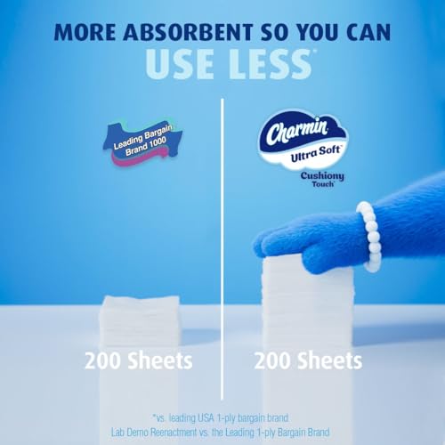 Charmin Ultra Soft Cushiony Touch Toilet Paper, 24 Family Mega Rolls = 123 Regular Rolls-UPStoxs