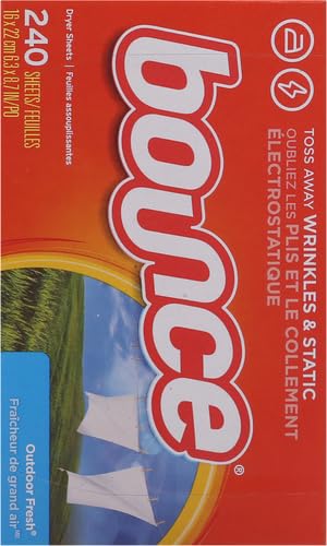 Bounce Dryer Sheets Laundry Fabric Softener, Outdoor Fresh, 240 Count (Pack of 2)-UPStoxs