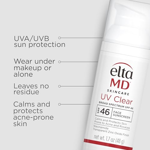 EltaMD UV Clear Face Sunscreen, Oil Free Sunscreen with Zinc Oxide, Dermatologist Recommended Sunscreen, 1.7 oz Pump-UPStoxs