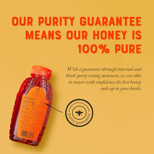 Nate's 100% Pure, Raw & Unfiltered Honey - Award-Winning Taste, 16 oz. Squeeze Bottle-UPStoxs