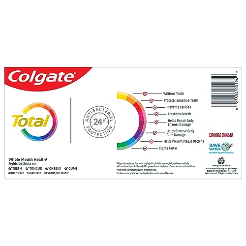 Colgate Total Whitening Toothpaste, Mint Toothpaste, 5.1 oz Tube, 2 Pack-UPStoxs