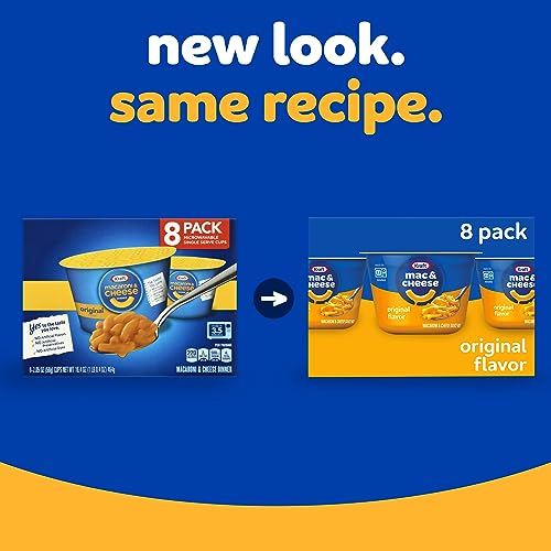 Kraft Original Easy Microwavable Macaroni and Cheese Cups (8 ct Box, 2.05 oz Cups)-UPStoxs