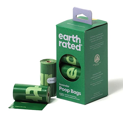 Earth Rated Dog Poop Bags, Guaranteed Leak Proof and Extra Thick Waste Bag Refill Rolls For Dogs, Lavender Scented, 120 Count-UPStoxs