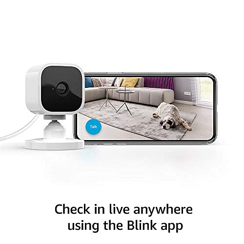 Blink Mini – Compact indoor plug-in smart security camera, 1080p HD video, night vision, motion detection, two-way audio, easy set up, Works with Alexa – 1 camera (White)-UPStoxs