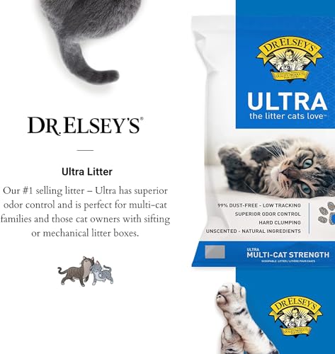 Dr. Elsey’s Premium Clumping Cat Litter - Ultra - 99.9% Dust-Free, Low Tracking, Hard Clumping, Superior Odor Control, Unscented & Natural Ingredients-UPStoxs