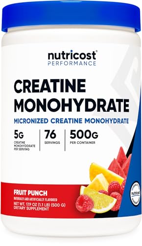 Nutricost Creatine Monohydrate Powder (Fruit Punch, 500 Gram)-UPStoxs