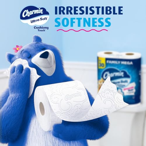 Charmin Ultra Soft Cushiony Touch Toilet Paper, 24 Family Mega Rolls = 123 Regular Rolls-UPStoxs