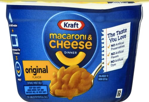 Kraft Original Easy Microwavable Macaroni and Cheese Cups (8 ct Box, 2.05 oz Cups)-UPStoxs