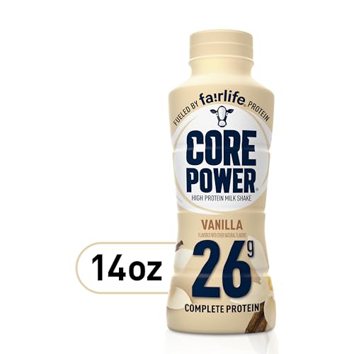 Core Power Fairlife 26g Protein Milk Shakes, Ready To Drink for Workout Recovery Liquid, Vanilla, 14 Fl Oz Bottle, kosher (Pack of 12)-UPStoxs