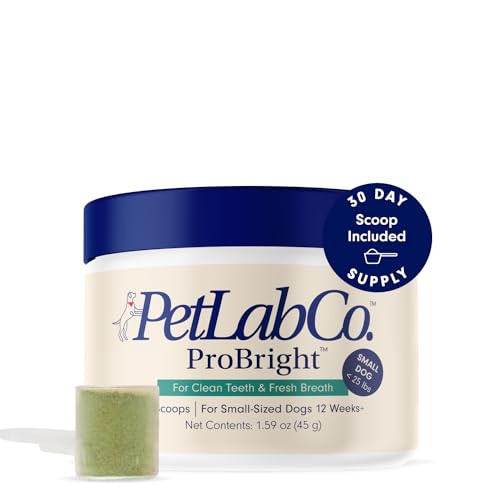 PetLab Co. ProBright Dental Powder - Dog Breath Freshener - Teeth Cleaning Made Easy – Targets Tartar & Bad Breath - Formulated for Small Dogs-UPStoxs